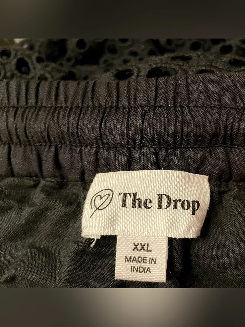 The Drop Black Eyelet Midi A-line Skirt SIZE XXL    *LIKE NEW*